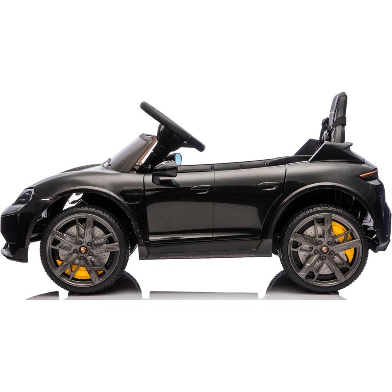 Macchina Elettrica per Bambini Porsche Taycan Turbo S 12V monoposto con Telecomando Cintura a 3 Punti – Variante Nero