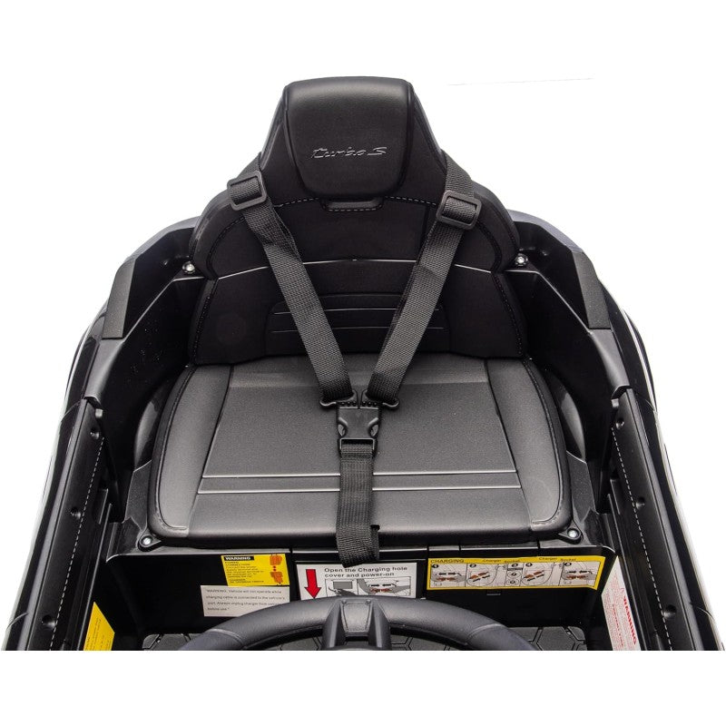 Macchina Elettrica per Bambini Porsche Taycan Turbo S 12V monoposto con Telecomando Cintura a 3 Punti – Variante Nero