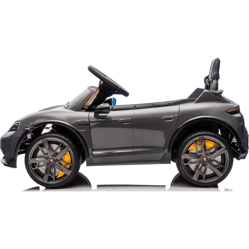 Macchina Elettrica per Bambini Porsche Taycan Turbo S 12V monoposto con Telecomando Cintura a 3 Punti – Variante Grigio