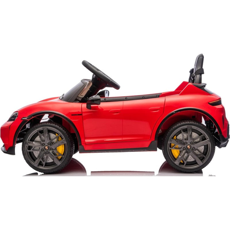 Macchina Elettrica per Bambini Porsche Taycan Turbo S 12V monoposto con Telecomando Cintura a 3 Punti – Variante Rosso