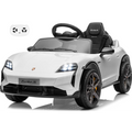 Macchina Elettrica per Bambini Porsche Taycan Turbo S 12V monoposto con Telecomando Cintura a 3 Punti – Variante Bianco