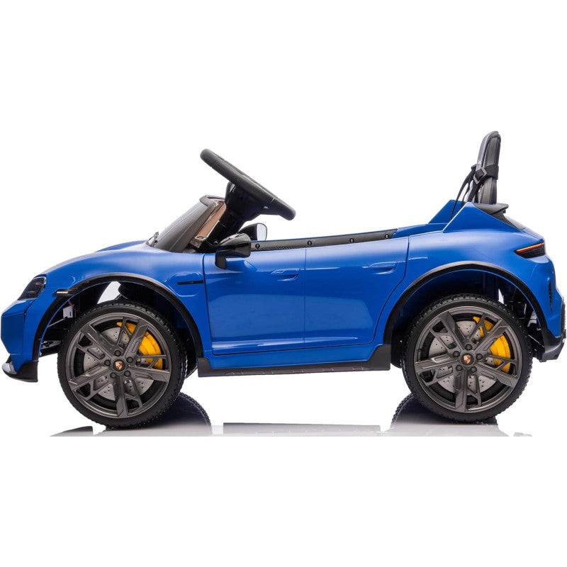 Macchina Elettrica per Bambini Porsche Taycan Turbo S 12V monoposto con Telecomando Cintura a 3 Punti – Variante Blu