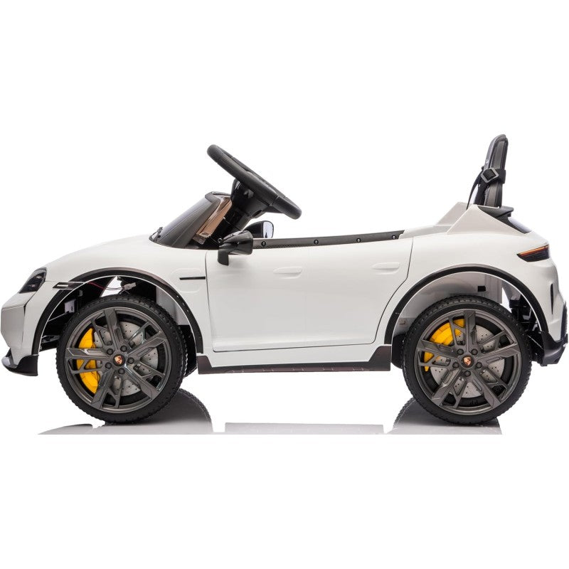 Macchina Elettrica per Bambini Porsche Taycan Turbo S 12V monoposto con Telecomando Cintura a 3 Punti – Variante Bianco