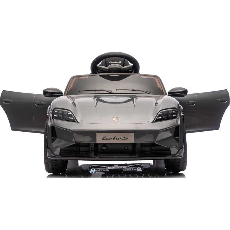 Macchina Elettrica per Bambini Porsche Taycan Turbo S 12V monoposto con Telecomando Cintura a 3 Punti – Variante Grigio