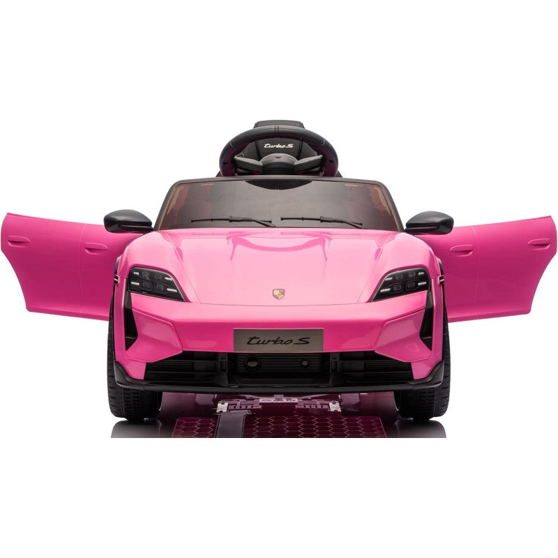 Macchina Elettrica per Bambini Porsche Taycan Turbo S 12V monoposto con Telecomando Cintura a 3 Punti – Variante Rosa
