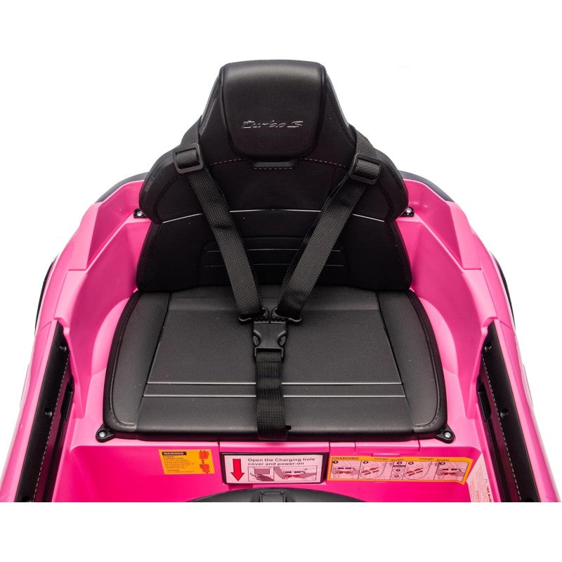 Macchina Elettrica per Bambini Porsche Taycan Turbo S 12V monoposto con Telecomando Cintura a 3 Punti – Variante Rosa