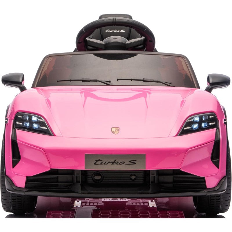 Macchina Elettrica per Bambini Porsche Taycan Turbo S 12V monoposto con Telecomando Cintura a 3 Punti – Variante Rosa