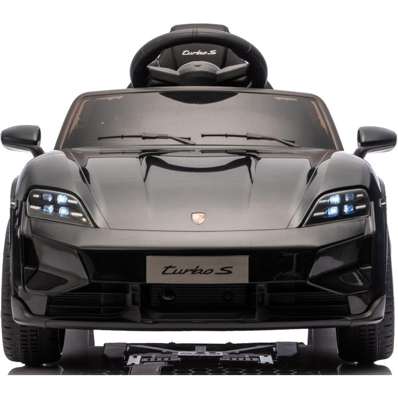 Macchina Elettrica per Bambini Porsche Taycan Turbo S 12V monoposto con Telecomando Cintura a 3 Punti – Variante Nero
