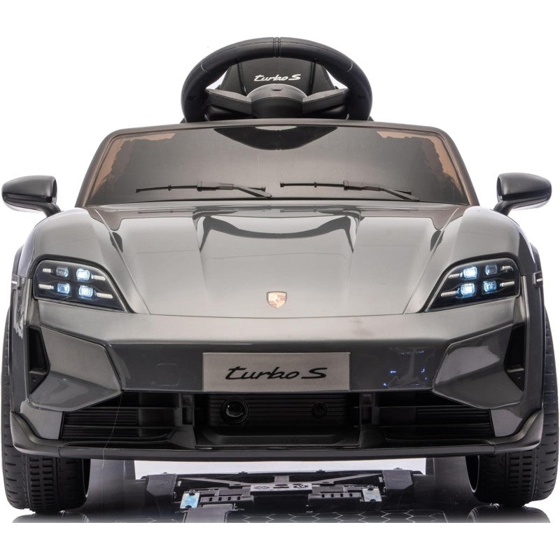 Macchina Elettrica per Bambini Porsche Taycan Turbo S 12V monoposto con Telecomando Cintura a 3 Punti – Variante Grigio