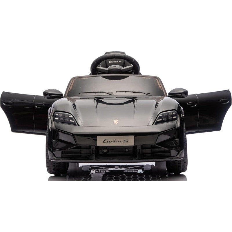 Macchina Elettrica per Bambini Porsche Taycan Turbo S 12V monoposto con Telecomando Cintura a 3 Punti – Variante Nero