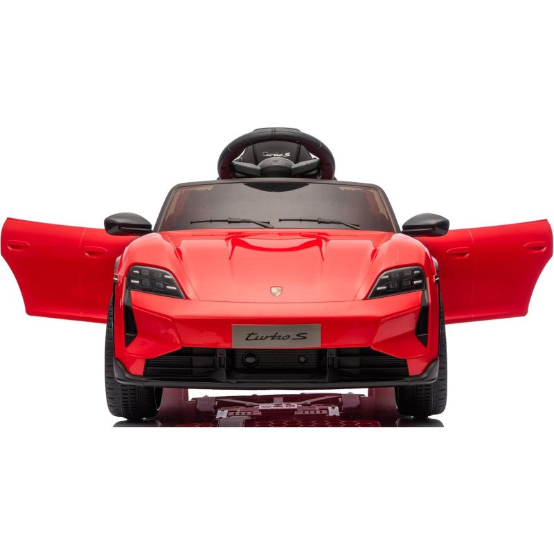 Macchina Elettrica per Bambini Porsche Taycan Turbo S 12V monoposto con Telecomando Cintura a 3 Punti – Variante Rosso