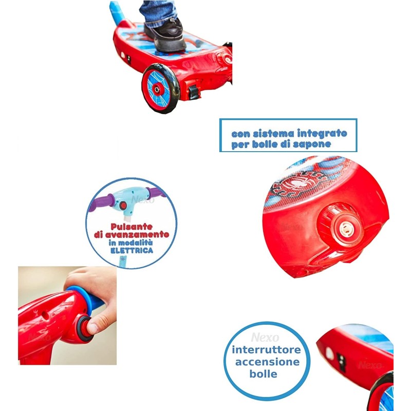 Mandelli 707300416 Monopattino Elettrico 3 Ruote Frozen con Bolle di sapone