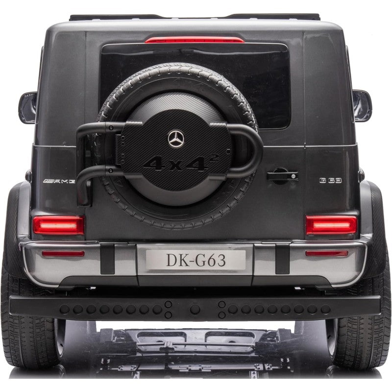 Mercedes AMG G63 Maxi 24V Auto Elettrica per Bambini 2 Posti con 4 Motori Telecomando Sedile in Pelle e Ruote in Gomma – Variante Grigio
