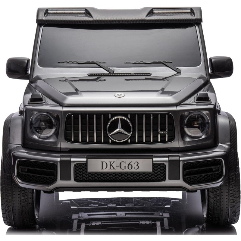 Mercedes AMG G63 Maxi 24V Auto Elettrica per Bambini 2 Posti con 4 Motori Telecomando Sedile in Pelle e Ruote in Gomma – Variante Grigio