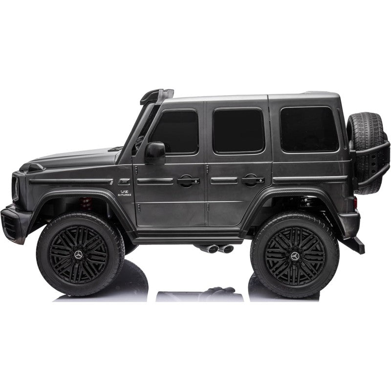 Mercedes AMG G63 Maxi 24V Auto Elettrica per Bambini 2 Posti con 4 Motori Telecomando Sedile in Pelle e Ruote in Gomma – Variante Grigio