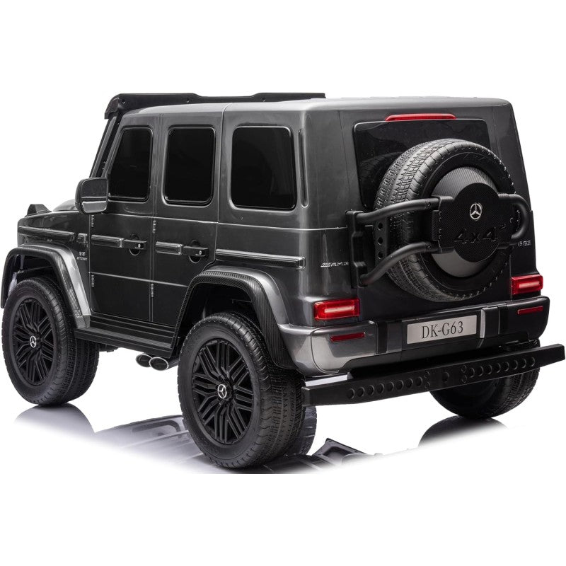 Mercedes AMG G63 Maxi 24V Auto Elettrica per Bambini 2 Posti con 4 Motori Telecomando Sedile in Pelle e Ruote in Gomma – Variante Grigio