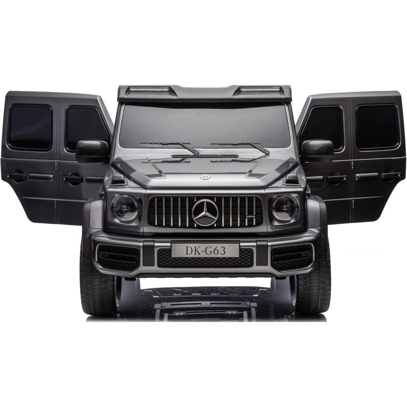 Mercedes AMG G63 Maxi 24V Auto Elettrica per Bambini 2 Posti con 4 Motori Telecomando Sedile in Pelle e Ruote in Gomma – Variante Grigio