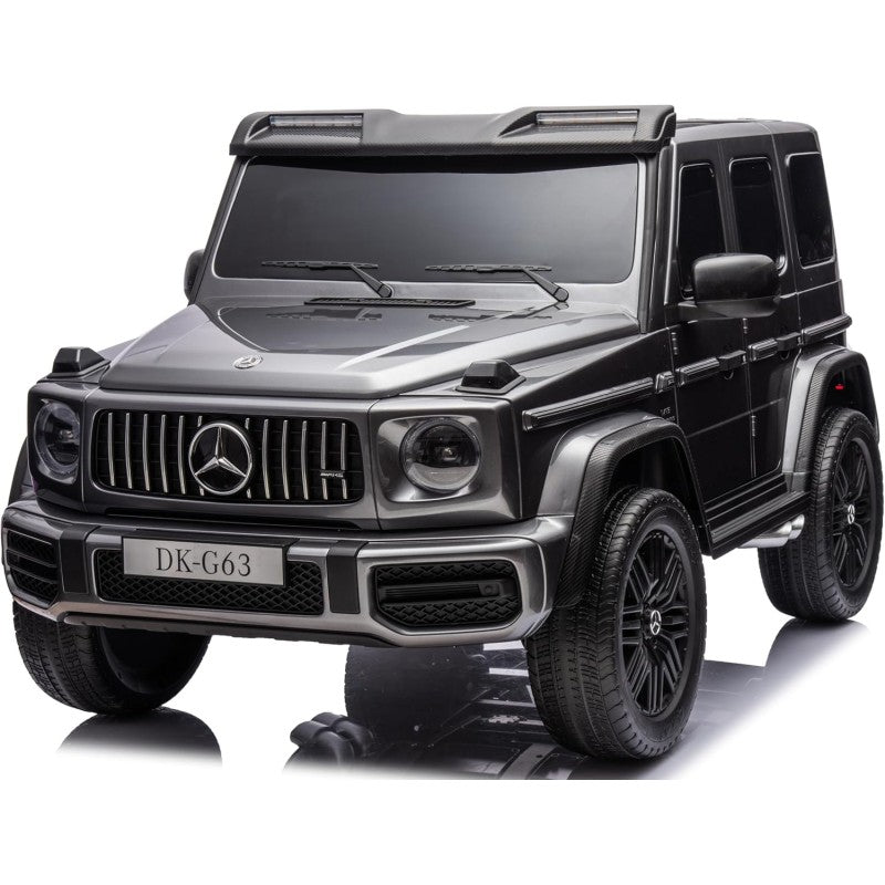 Mercedes AMG G63 Maxi 24V Auto Elettrica per Bambini 2 Posti con 4 Motori Telecomando Sedile in Pelle e Ruote in Gomma - Grigio