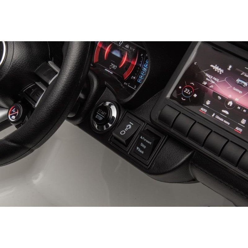 Mercedes SL 63 AMG Auto Elettrica 12V Macchina per Bambini 2 Posti con Sedile in Pelle Telecomando Bluetooth Ruote in Gomma – Variante Bianco