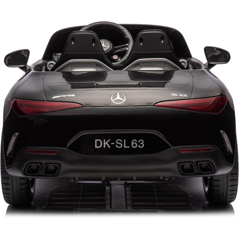 Mercedes SL 63 AMG Auto Elettrica 12V Macchina per Bambini 2 Posti con Sedile in Pelle Telecomando Bluetooth Ruote in Gomma – Variante Nero