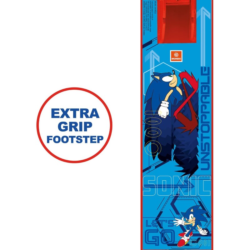 Mondo 28708 Scooter Sonic Monopattino 2 Ruote Pieghevole in Alluminio con Pedana Extra Grip e Manubrio Regolabile