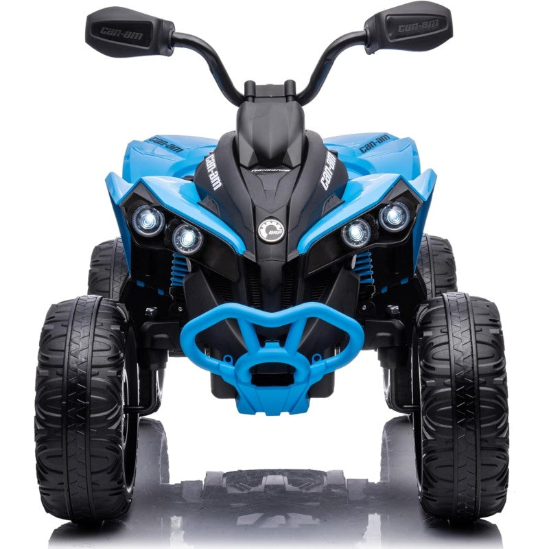 Super Quad con Licenza Ufficiale Can-Am Renegade 12V ATV con Sedile in Pelle Telecomando Ammortizzatori e Cinture di Sicurezza – Variante Blu