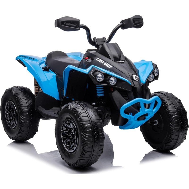 Super Quad con Licenza Ufficiale Can-Am Renegade 12V ATV con Sedile in Pelle Telecomando Ammortizzatori e Cinture di Sicurezza – Variante Blu