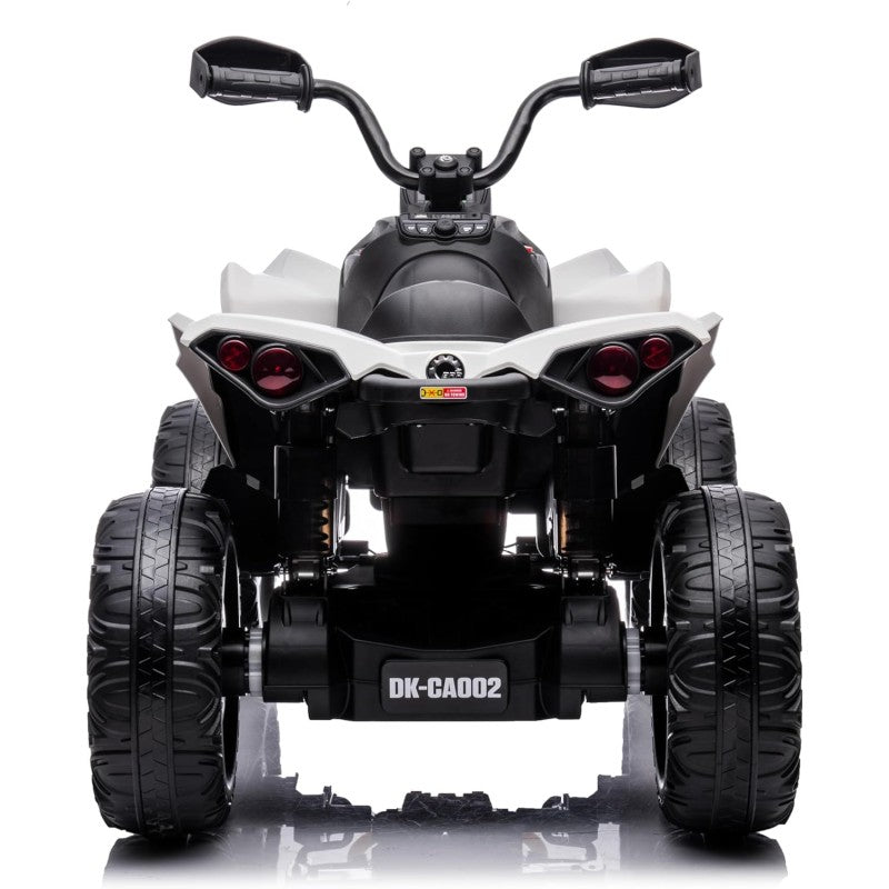 Super Quad con Licenza Ufficiale Can-Am Renegade 12V ATV con Sedile in Pelle Telecomando Ammortizzatori e Cinture di Sicurezza – Variante Bianco