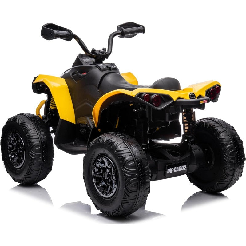 Super Quad con Licenza Ufficiale Can-Am Renegade 12V ATV con Sedile in Pelle Telecomando Ammortizzatori e Cinture di Sicurezza – Variante Giallo