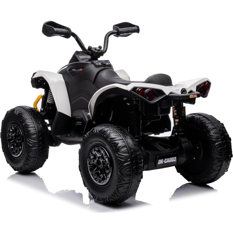Super Quad con Licenza Ufficiale Can-Am Renegade 12V ATV con Sedile in Pelle Telecomando Ammortizzatori e Cinture di Sicurezza – Variante Bianco