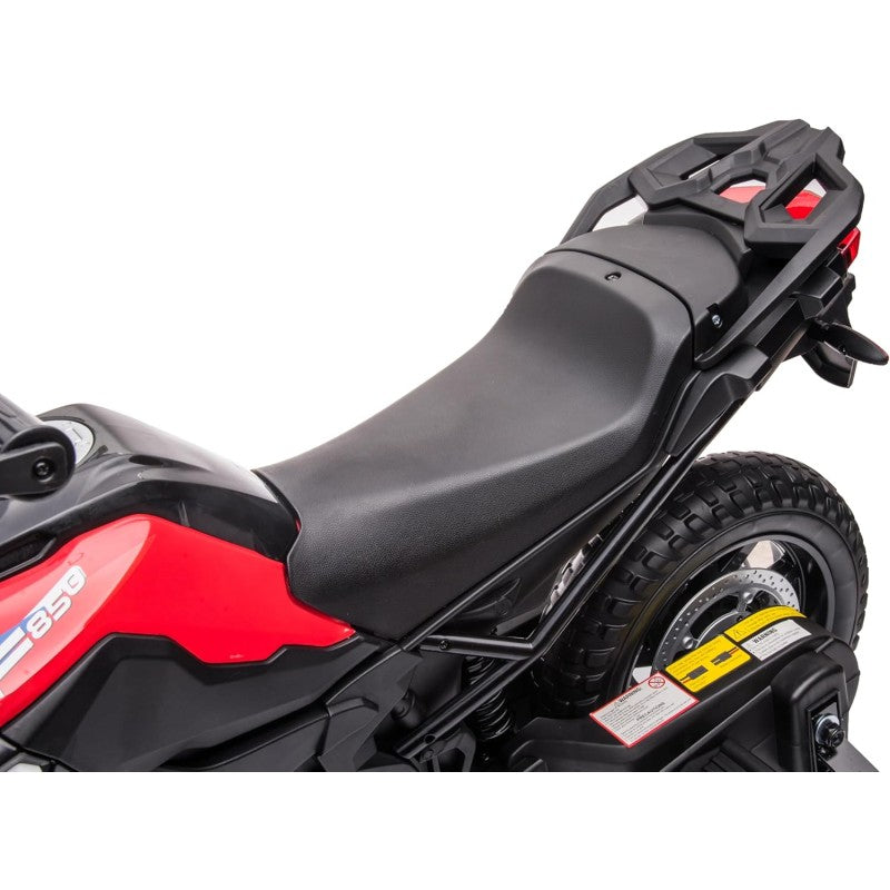 Moto Elettrica per Bambini BMW F 850 GS 12V Motocicletta con Ruote in Gomma Luci LED MP3 Suoni Rotelle Removibili Sospensioni – Variante Rosso