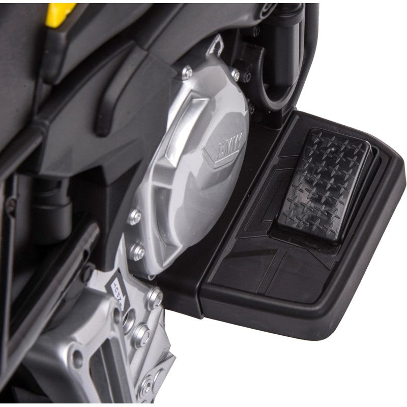 Moto Elettrica per Bambini BMW F 850 GS 12V Motocicletta con Ruote in Gomma Luci LED MP3 Suoni Rotelle Removibili Sospensioni – Variante Giallo