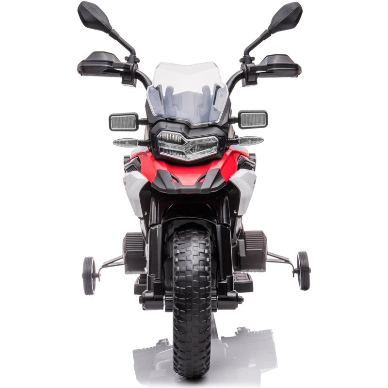 Moto Elettrica per Bambini BMW F 850 GS 12V Motocicletta con Ruote in Gomma Luci LED MP3 Suoni Rotelle Removibili Sospensioni – Variante Rosso