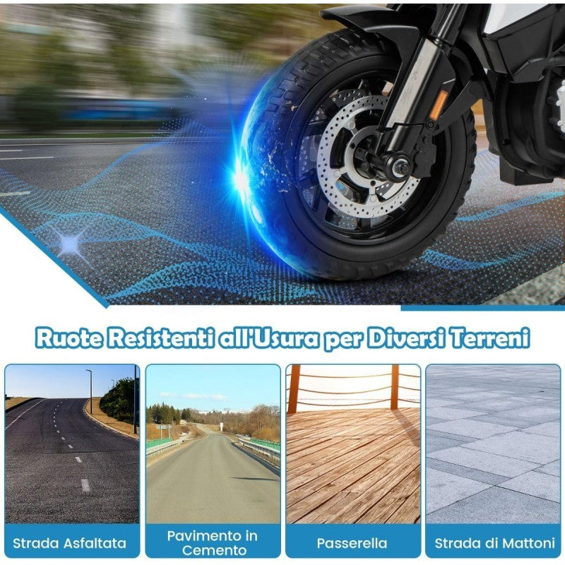Moto Elettrica per Bambini BMW F850 GS 12V Police Edition con Luci LED MP3 Sirena Bauletto e Rotelle