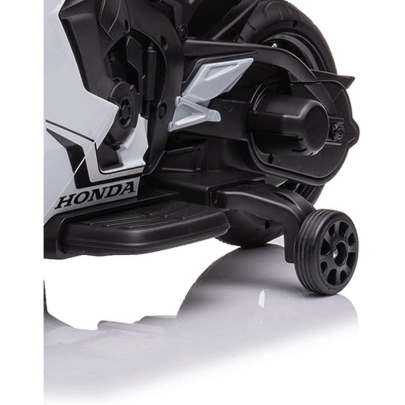 Moto elettrica per bambini Honda CBR 1000 12V con accelleratore a pedale con Luci a LED e Suoni integrati – Variante Bianco