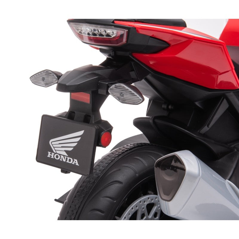 Moto elettrica per bambini Honda CBR 1000 12V con accelleratore a pedale con Luci a LED e Suoni integrati – Variante Rosso