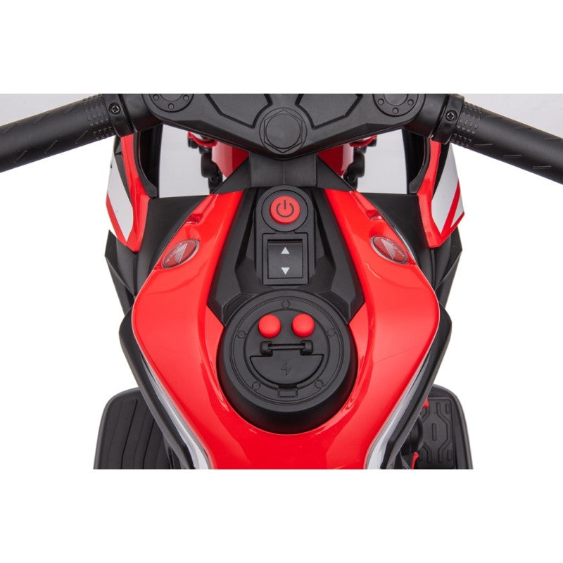 Moto elettrica per bambini Honda CBR 1000 12V con accelleratore a pedale con Luci a LED e Suoni integrati – Variante Rosso