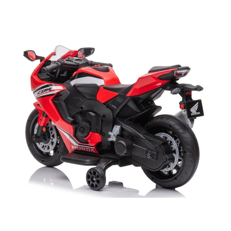 Moto elettrica per bambini Honda CBR 1000 12V con accelleratore a pedale con Luci a LED e Suoni integrati – Variante Rosso