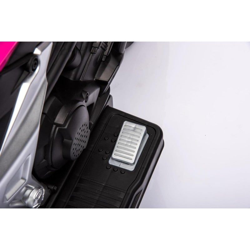 Moto Elettrica per Bambini Honda NC750X 12V Motocicletta con MP3 Accelleratore a Pedale Luci a LED e Suoni Integrati – Variante Rosa