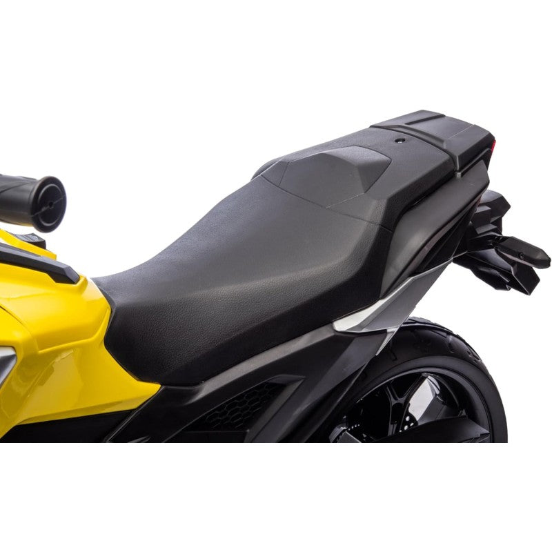 Moto Elettrica per Bambini Honda NC750X 12V Motocicletta con MP3 Accelleratore a Pedale Luci a LED e Suoni Integrati – Variante Giallo
