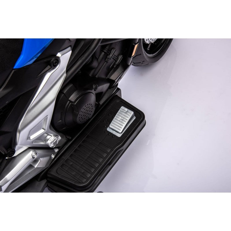 Moto Elettrica per Bambini Honda NC750X 12V Motocicletta con MP3 Accelleratore a Pedale Luci a LED e Suoni Integrati – Variante Blu