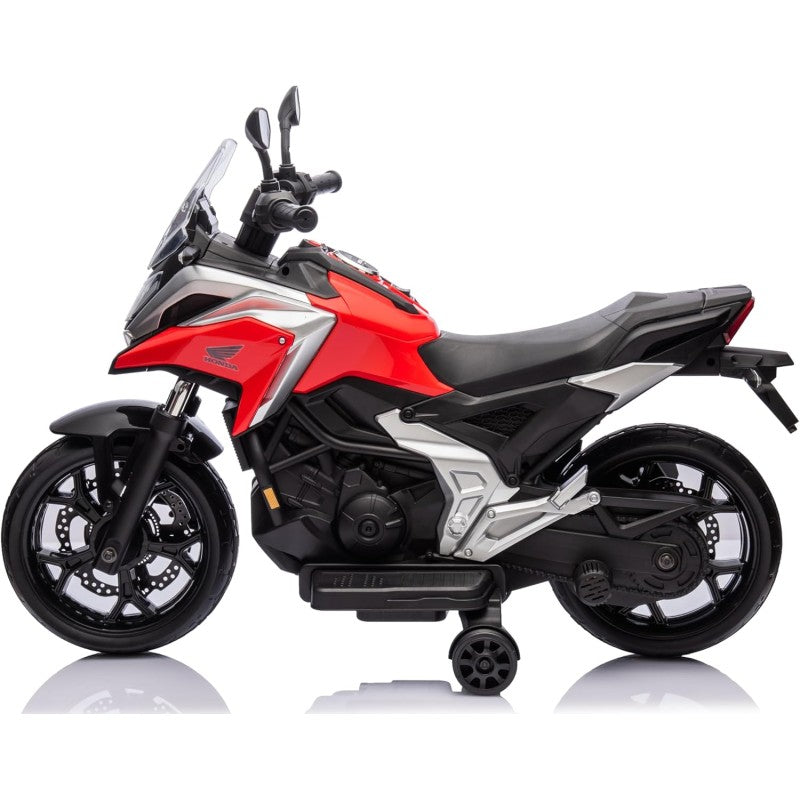Moto Elettrica per Bambini Honda NC750X 12V Motocicletta con MP3 Accelleratore a Pedale Luci a LED e Suoni Integrati – Variante Rosso