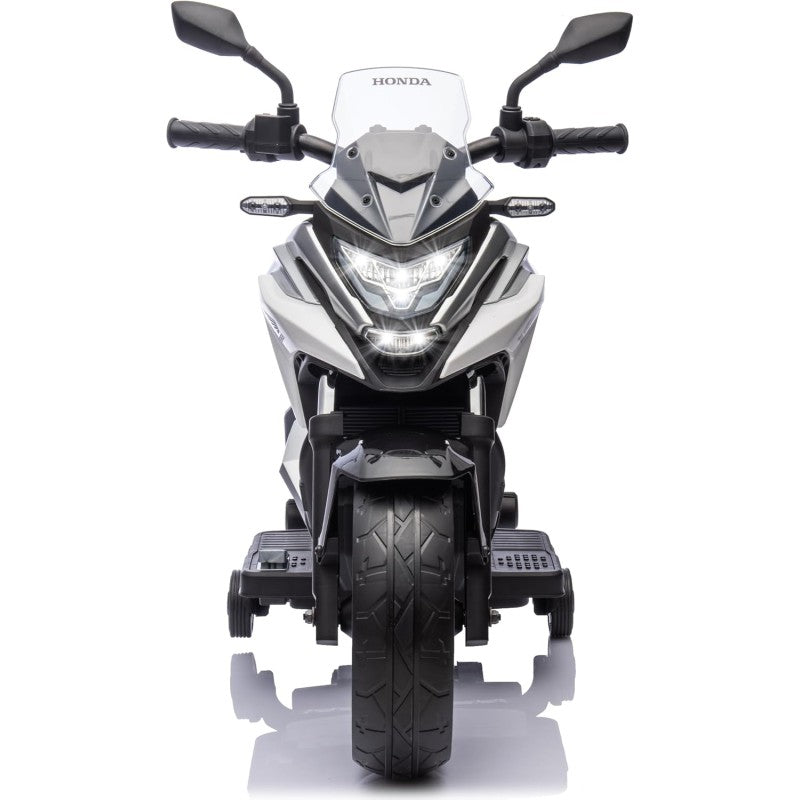 Moto Elettrica per Bambini Honda NC750X 12V Motocicletta con MP3 Accelleratore a Pedale Luci a LED e Suoni Integrati – Variante Bianco