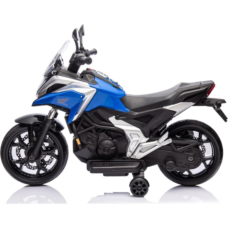 Moto Elettrica per Bambini Honda NC750X 12V Motocicletta con MP3 Accelleratore a Pedale Luci a LED e Suoni Integrati – Variante Blu