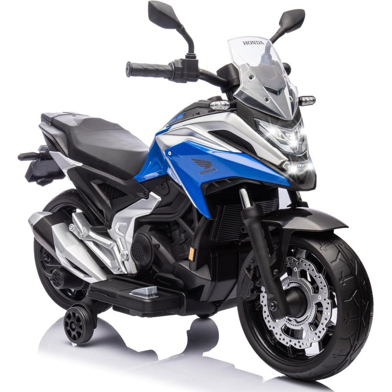 Moto Elettrica per Bambini Honda NC750X 12V Motocicletta con MP3 Accelleratore a Pedale Luci a LED e Suoni Integrati – Variante Blu
