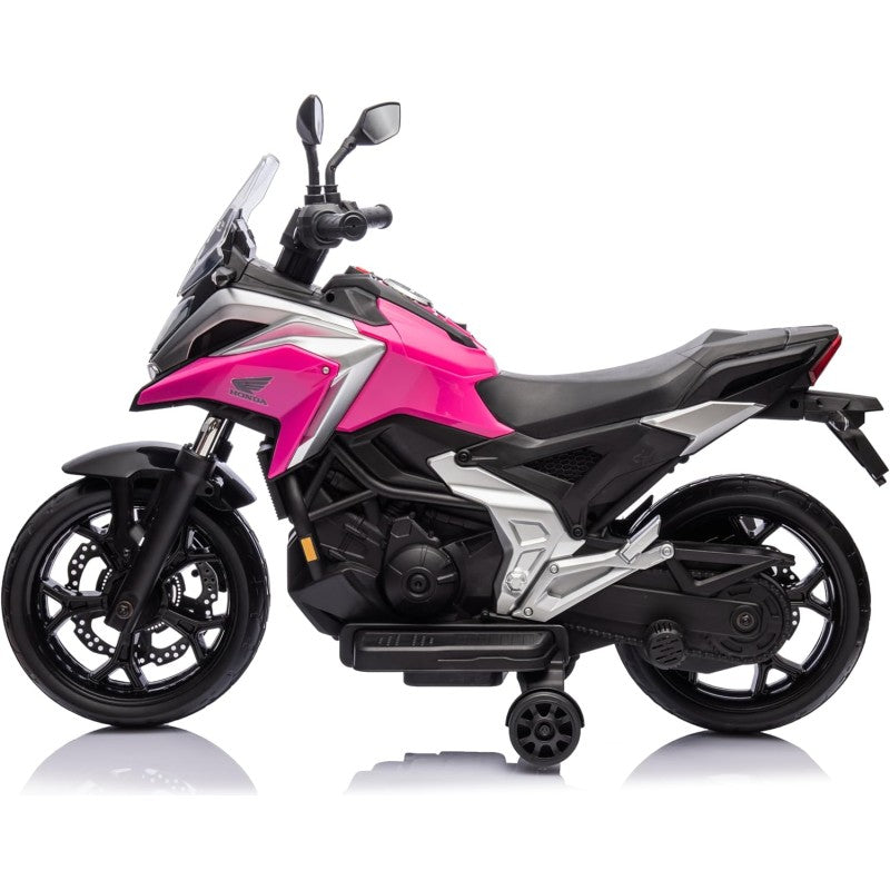 Moto Elettrica per Bambini Honda NC750X 12V Motocicletta con MP3 Accelleratore a Pedale Luci a LED e Suoni Integrati – Variante Rosa