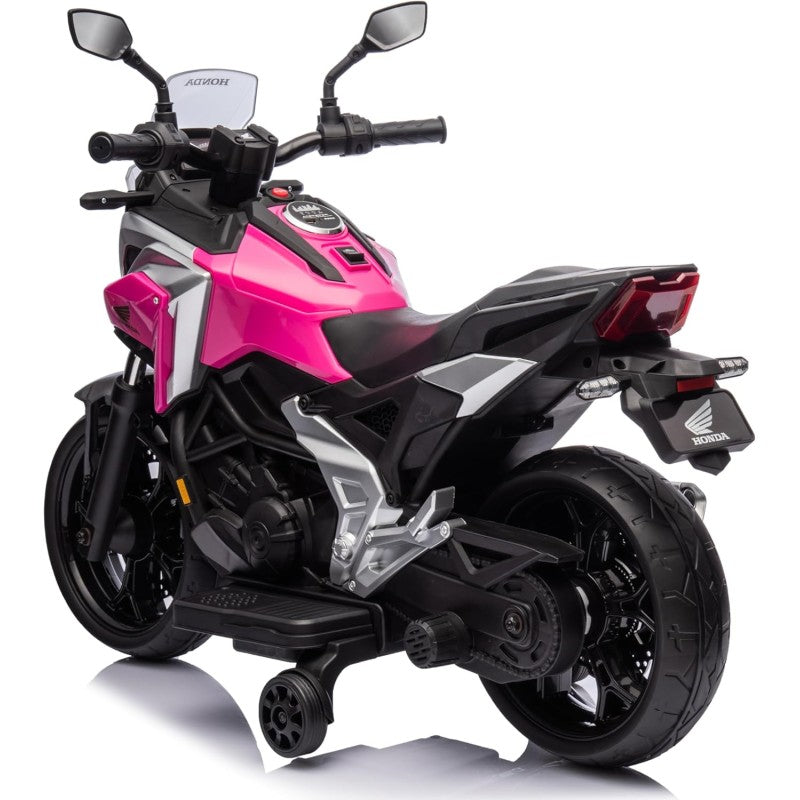 Moto Elettrica per Bambini Honda NC750X 12V Motocicletta con MP3 Accelleratore a Pedale Luci a LED e Suoni Integrati – Variante Rosa