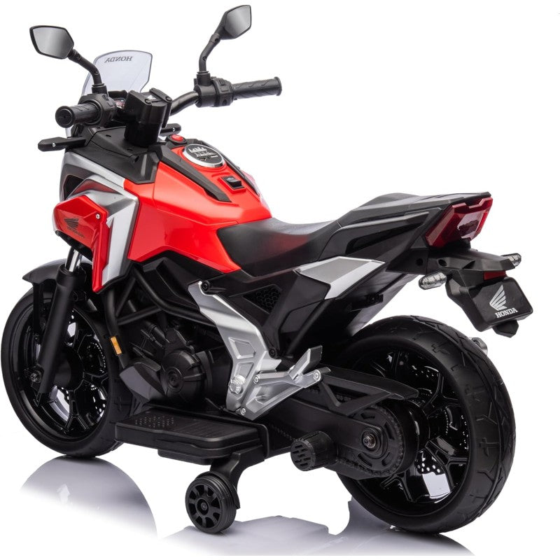 Moto Elettrica per Bambini Honda NC750X 12V Motocicletta con MP3 Accelleratore a Pedale Luci a LED e Suoni Integrati – Variante Rosso