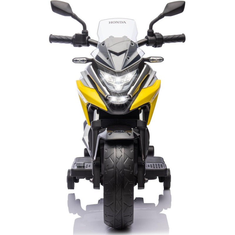 Moto Elettrica per Bambini Honda NC750X 12V Motocicletta con MP3 Accelleratore a Pedale Luci a LED e Suoni Integrati – Variante Giallo