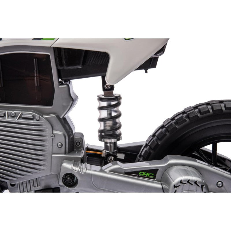 Moto Elettrica per Bambini 12V Super Cross Enduro con 2 Motori Potenti Acceleratore Manopola Ruote con Battistrada Bluetooth – Variante Verde